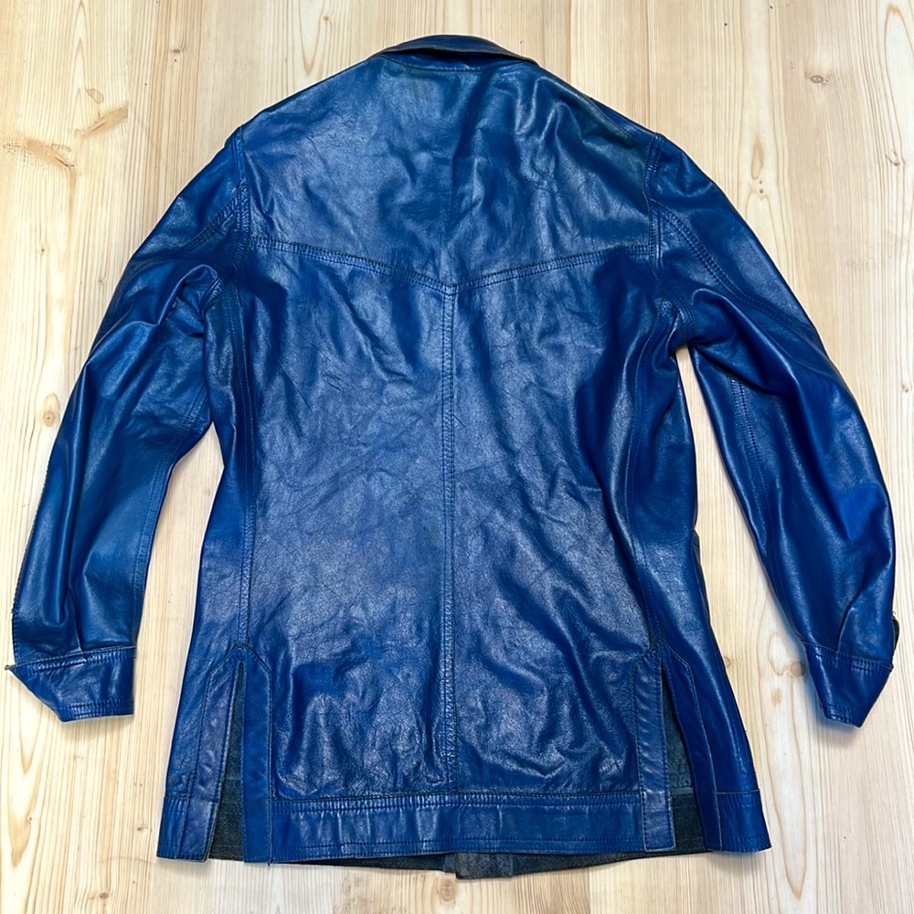 American Vintage Blue & Suede Leather Reversible Jacket - Picture 16 of 16